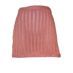 Savannah Morrow Pink Mirana Crochet Mini Skirt 100% Pima Cotton XXS NWOT Beach
